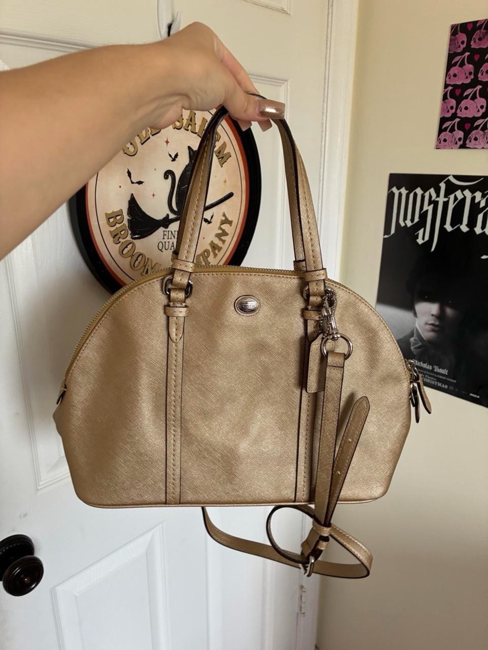 Coach Metallic Gold Dome Satchel